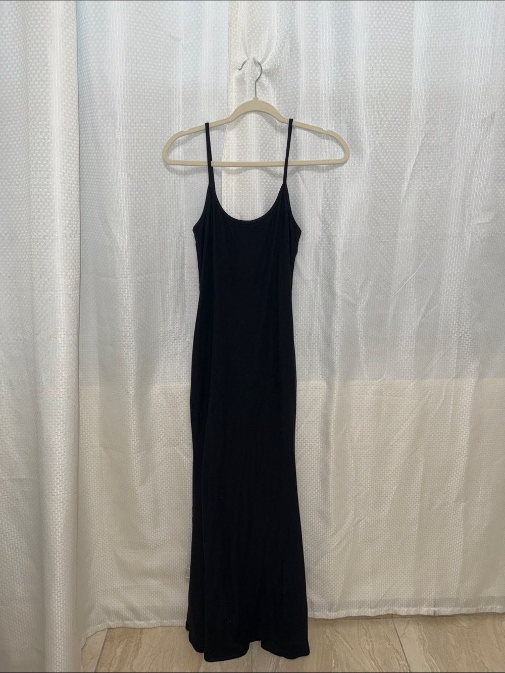 SHEIN Black Spaghetti-Strap Maxi Slip Dress